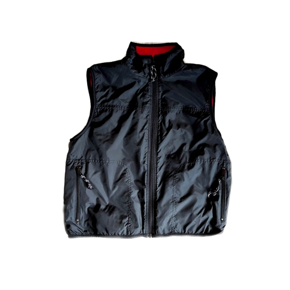 Free Country Womens Reversible Red Fleece/Black Zip Vest Size S - Picture 5 of 8